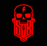 Sons of Battery® - E-MTB Brand & Community Folien & Sticker Neonrot / 11 x 7 cm Skullgang - SoB - Folienaufkleber E-Bike-Community