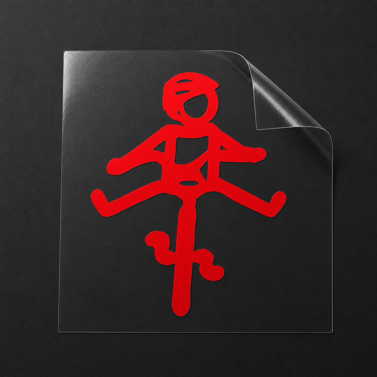 Sons of Battery® - E-MTB Brand & Community Folien & Sticker Neonrot / 5 x 4 cm / Männlich (HELMut) Kleiner Mensch auf Rad mit Helm! HELMut / HELMine Kreativer Vinyl-Aufkleber für Rennrad, Mountainbike, Material: Vinylaufkleber E-Bike-Community