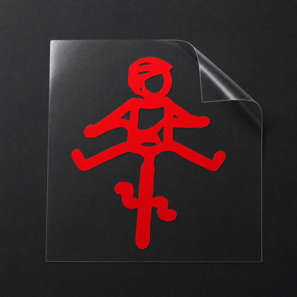 Sons of Battery® - E-MTB Brand & Community Folien & Sticker Neonrot / 5 x 4 cm / Männlich (HELMut) Kleiner Mensch auf Rad mit Helm! HELMut / HELMine Kreativer Vinyl-Aufkleber für Rennrad, Mountainbike, Material: Vinylaufkleber E-Bike-Community