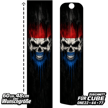 Sons of Battery® - E-MTB Brand & Community Folien & Sticker Niederlande / 60 cm x 14 cm Länderflaggen Skull -  Akku Abdeckung Cover Universal / Cube E-Bike-Community