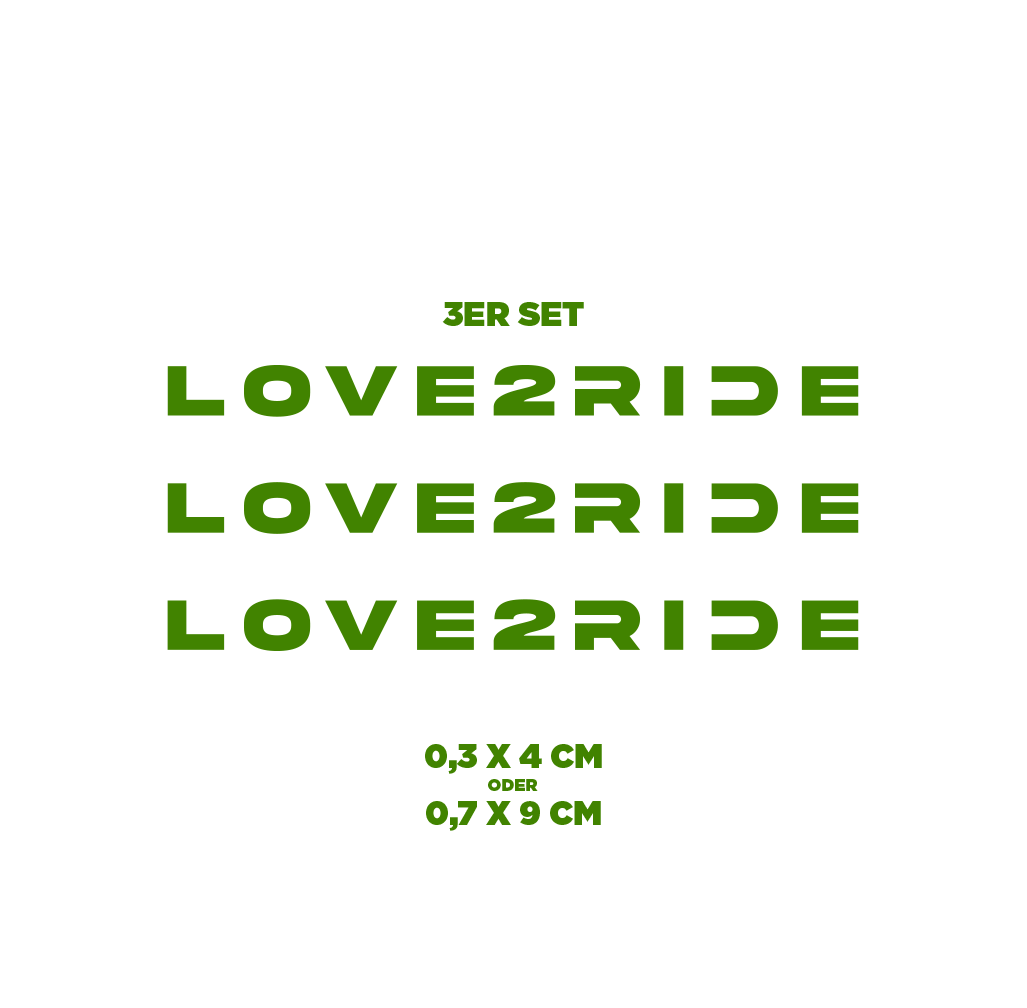 Sons of Battery® - E-MTB Brand & Community Folien & Sticker Olive / LOVE 2 RIDE / 6 mm Love 2 Ride / Ride or Die - 3 mm / 6 mm- Schrift E-Bike-Community