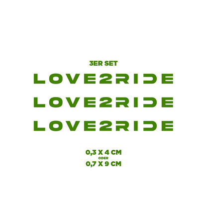 Sons of Battery® - E-MTB Brand & Community Folien & Sticker Olive / LOVE 2 RIDE / 6 mm Love 2 Ride / Ride or Die - 3 mm / 6 mm- Schrift E-Bike-Community