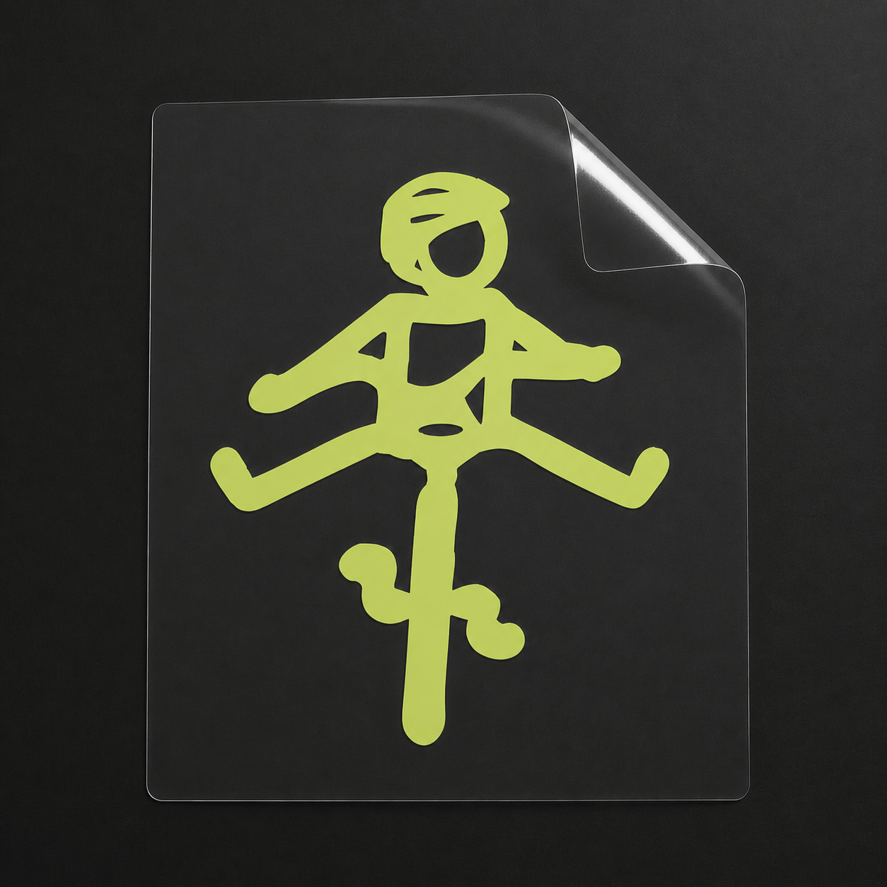 Sons of Battery® - E-MTB Brand & Community Folien & Sticker Pastellgrün / 5 x 4 cm / Männlich (HELMut) Kleiner Mensch auf Rad mit Helm! HELMut / HELMine Kreativer Vinyl-Aufkleber für Rennrad, Mountainbike, Material: Vinylaufkleber E-Bike-Community