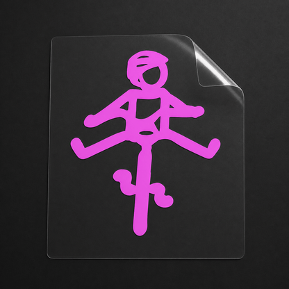 Sons of Battery® - E-MTB Brand & Community Folien & Sticker Pink / 5 x 4 cm / Männlich (HELMut) Kleiner Mensch auf Rad mit Helm! HELMut / HELMine Kreativer Vinyl-Aufkleber für Rennrad, Mountainbike, Material: Vinylaufkleber E-Bike-Community