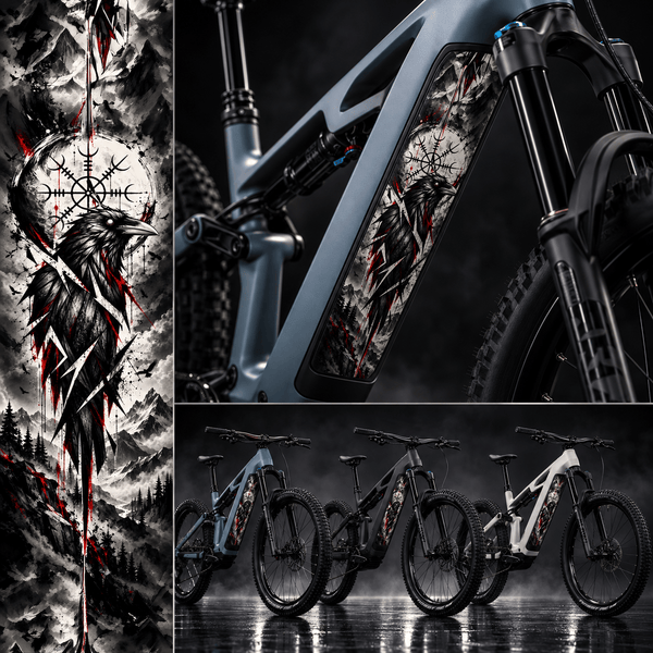 Sons of Battery® - E-MTB Brand & Community Folien & Sticker Rabenritual – E-Bike Akku Sticker & Schutzfolie | Universal, Wunschgröße & CUBE Cut E-Bike-Community