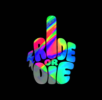 Sons of Battery® - E-MTB Brand & Community Folien & Sticker Rainbow Effekt Folie / 5 x 4 cm RIDE OR DIE (STINKY FINGER) - Kreativer Vinyl-Aufkleber E-Bike-Community
