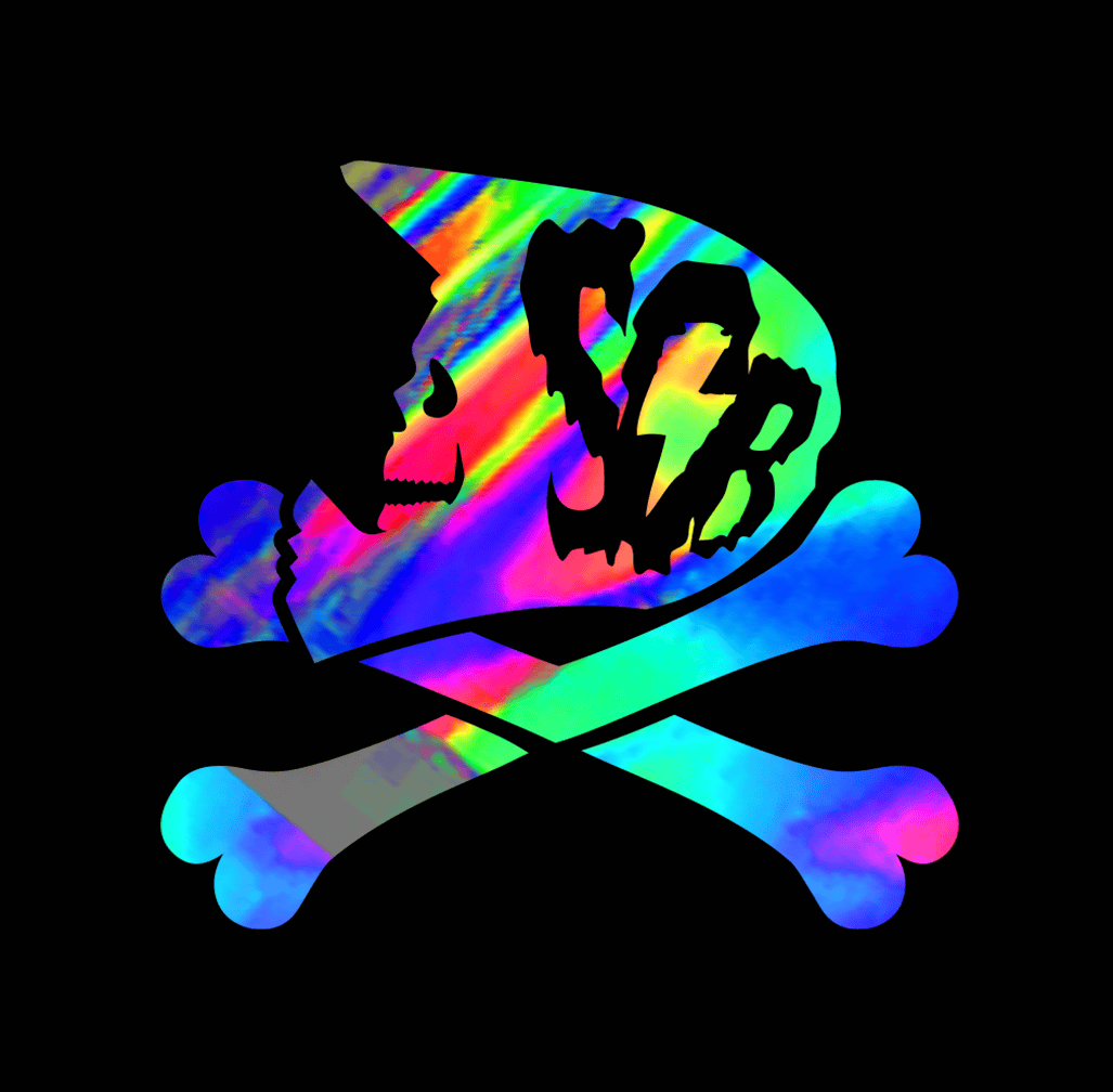 Sons of Battery® - E-MTB Brand & Community Folien & Sticker Rainbow Effekt Folie / 5 x 5 cm BREMSENMANN -  FOLIE (Halloween Limited) E-Bike-Community