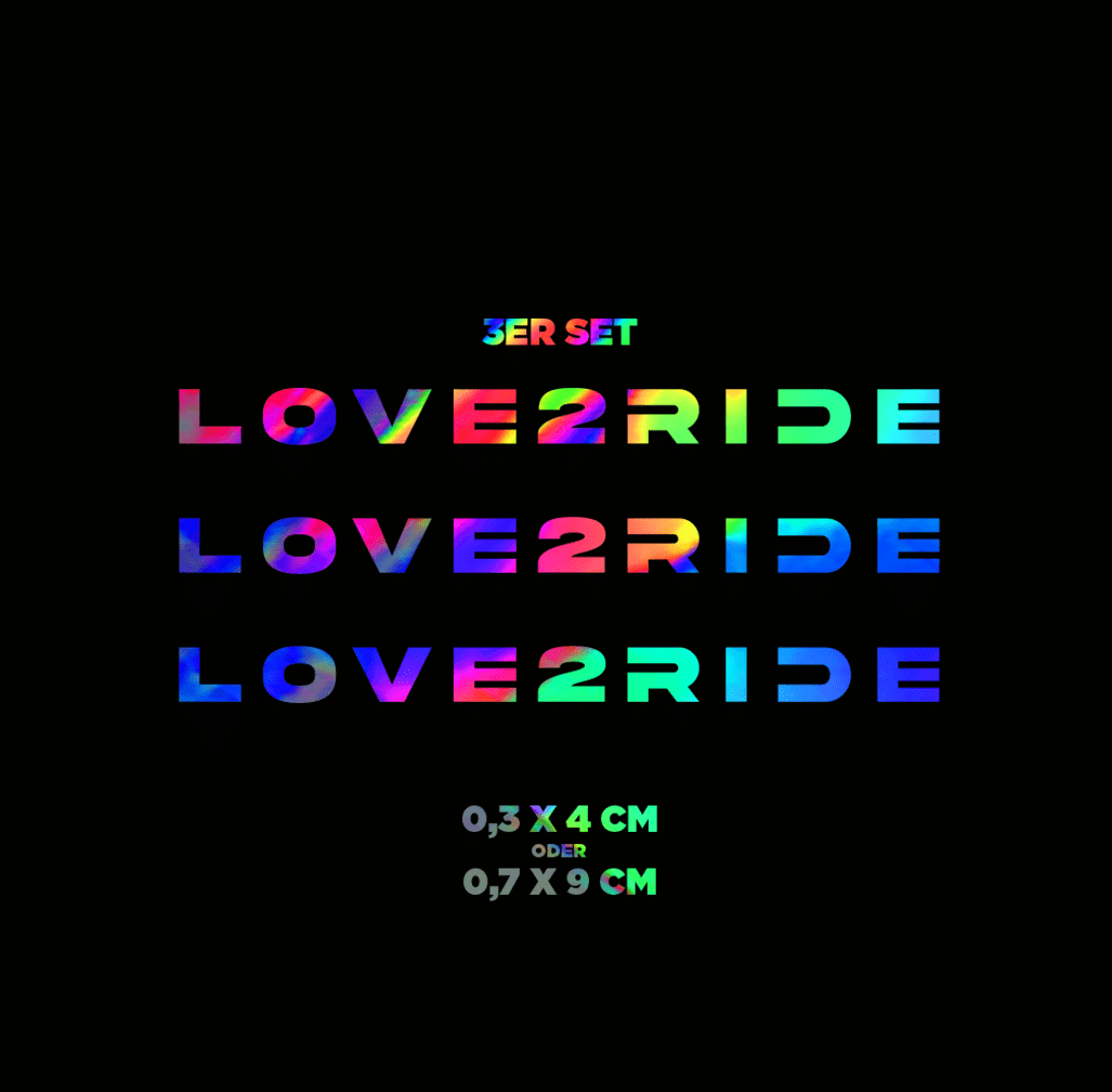 Sons of Battery® - E-MTB Brand & Community Folien & Sticker Rainbow / LOVE 2 RIDE / 3 mm Love 2 Ride / Ride or Die - 3 mm / 6 mm- Schrift E-Bike-Community