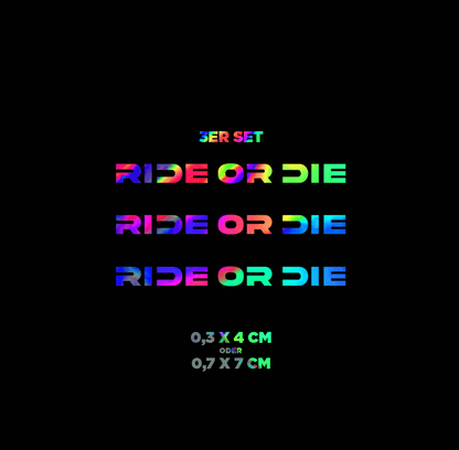 Sons of Battery® - E-MTB Brand & Community Folien & Sticker Rainbow / RIDE OR DIE / 6 mm Love 2 Ride / Ride or Die - 3 mm / 6 mm- Schrift E-Bike-Community