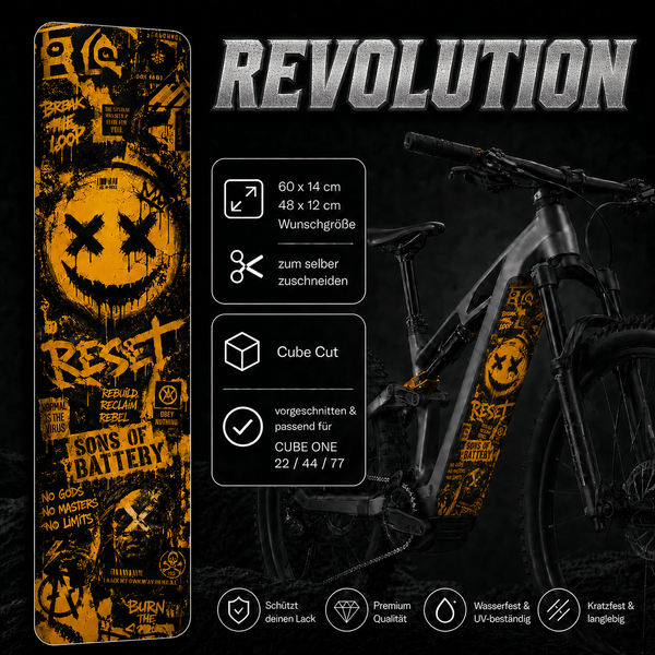Sons of Battery® - E-MTB Brand & Community Folien & Sticker Revolution -  Akku Abdeckung Cover Universal / Cube E-Bike-Community