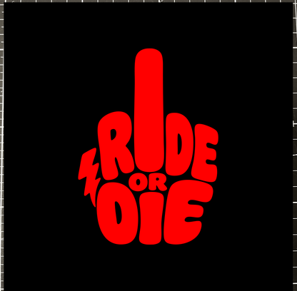 Sons of Battery® - E-MTB Brand & Community Folien & Sticker Rot / 5 x 4 cm RIDE OR DIE (STINKY FINGER) - Kreativer Vinyl-Aufkleber E-Bike-Community