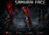 Sons of Battery® - E-MTB Brand & Community Folien & Sticker Rot / 60 cm x 14 cm SAMURAI FACE -  Akku Abdeckung Cover Universal / Cube E-Bike-Community