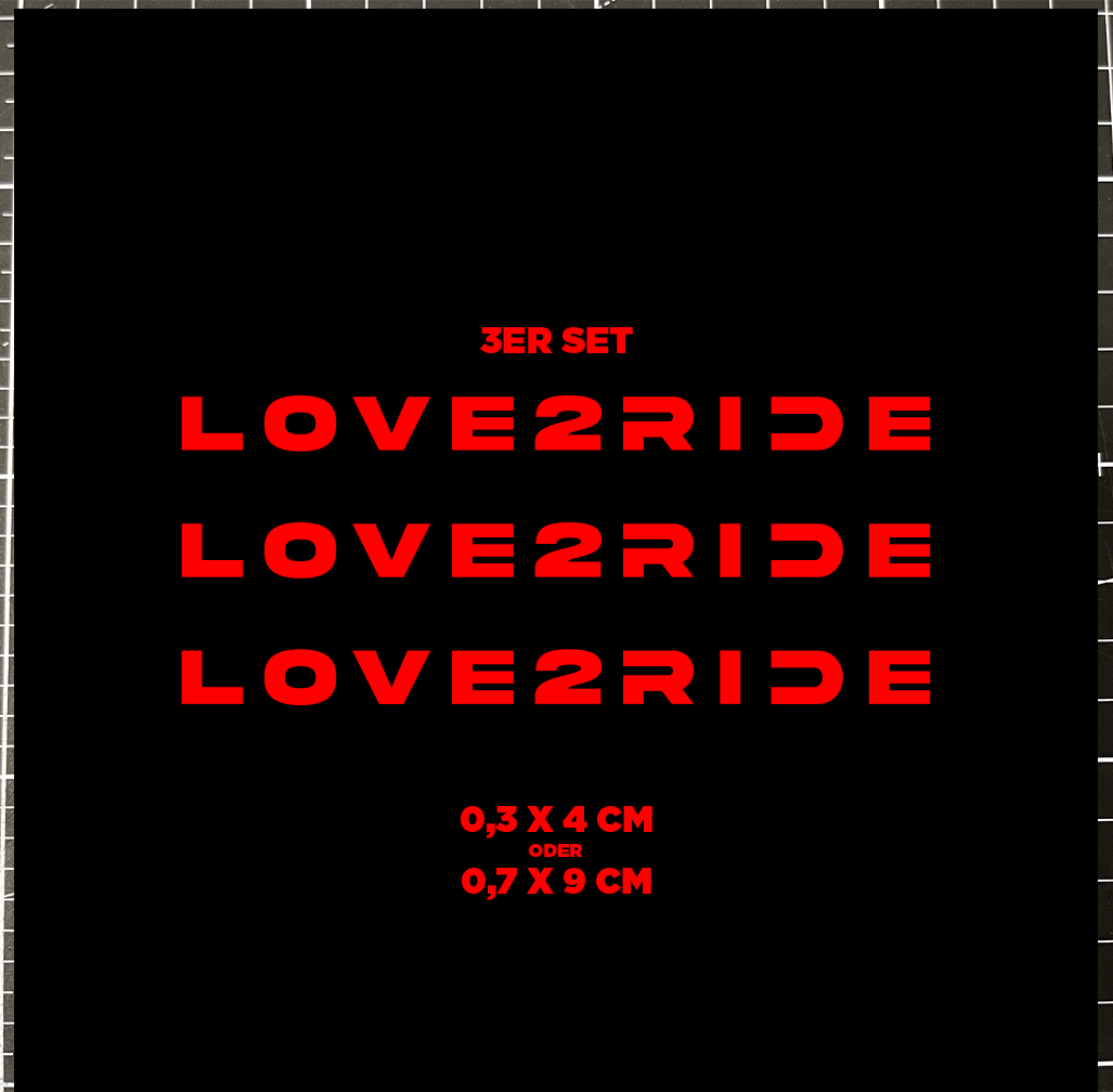 Sons of Battery® - E-MTB Brand & Community Folien & Sticker Rot / LOVE 2 RIDE / 3 mm Love 2 Ride / Ride or Die - 3 mm / 6 mm- Schrift E-Bike-Community