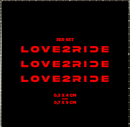Sons of Battery® - E-MTB Brand & Community Folien & Sticker Rot / LOVE 2 RIDE / 6 mm Love 2 Ride / Ride or Die - 3 mm / 6 mm- Schrift E-Bike-Community
