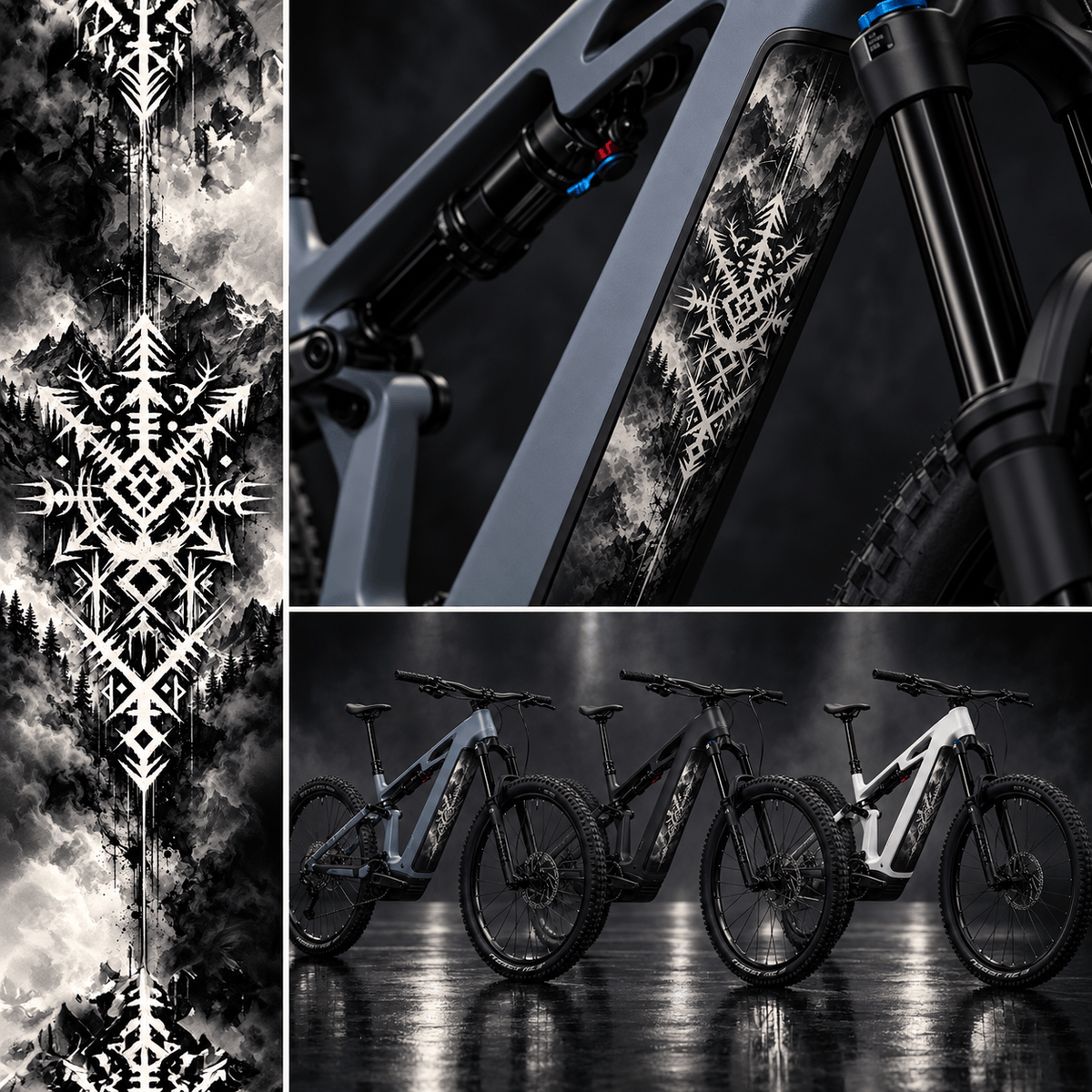 Sons of Battery® - E-MTB Brand & Community Folien & Sticker Runensiegel – E-Bike Akku Sticker & Schutzfolie | Universal, Wunschgröße & CUBE Cut E-Bike-Community