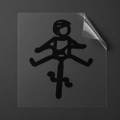 Sons of Battery® - E-MTB Brand & Community Folien & Sticker Schwarz / 5 x 4 cm / Männlich (HELMut) Kleiner Mensch auf Rad mit Helm! HELMut / HELMine Kreativer Vinyl-Aufkleber für Rennrad, Mountainbike, Material: Vinylaufkleber E-Bike-Community