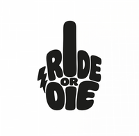 Sons of Battery® - E-MTB Brand & Community Folien & Sticker Schwarz / 5 x 4 cm RIDE OR DIE (STINKY FINGER) - Kreativer Vinyl-Aufkleber E-Bike-Community