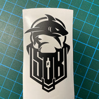 Sons of Battery® - E-MTB Brand & Community Folien & Sticker Schwarz (Matt) / 7 x 4 cm Sons of Battery "Hai" Folie E-Bike-Community