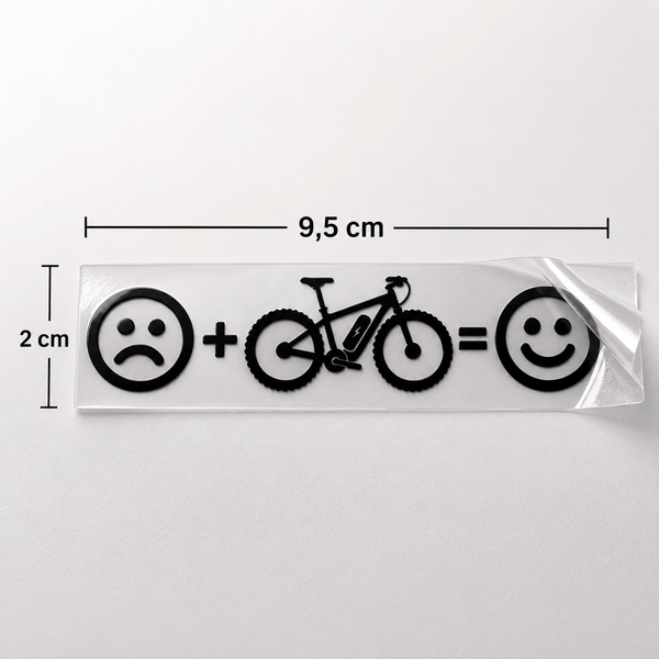 Sons of Battery - E-MTB Brand & Community Folien & Sticker Schwarz Sad + Bike = Happy – UV-Aufkleber für E-Bike & Mountainbike E-Bike-Community