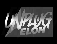 Sons of Battery® - E-MTB Brand & Community Folien & Sticker silber UNPLUG ELON - Anti Elon Sticker E-Bike-Community