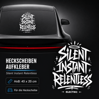 Sons of Battery® - E-MTB Brand & Community Folien & Sticker SILENT INSTANT RELENTLESS - Kreativer Vinyl-Aufkleber für deine Heckscheibe / Seitenscheibe uvm. z.B Tesla E-Bike-Community