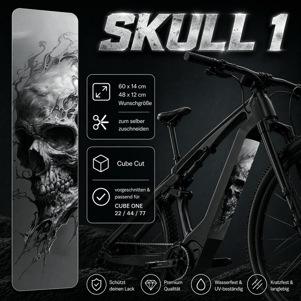 Sons of Battery® - E-MTB Brand & Community Folien & Sticker Skull 1 (Totenkopf Aufkleber) -  Akku Abdeckung Cover Universal / Schutzfolie / für alle E-Bikes E-Bike-Community