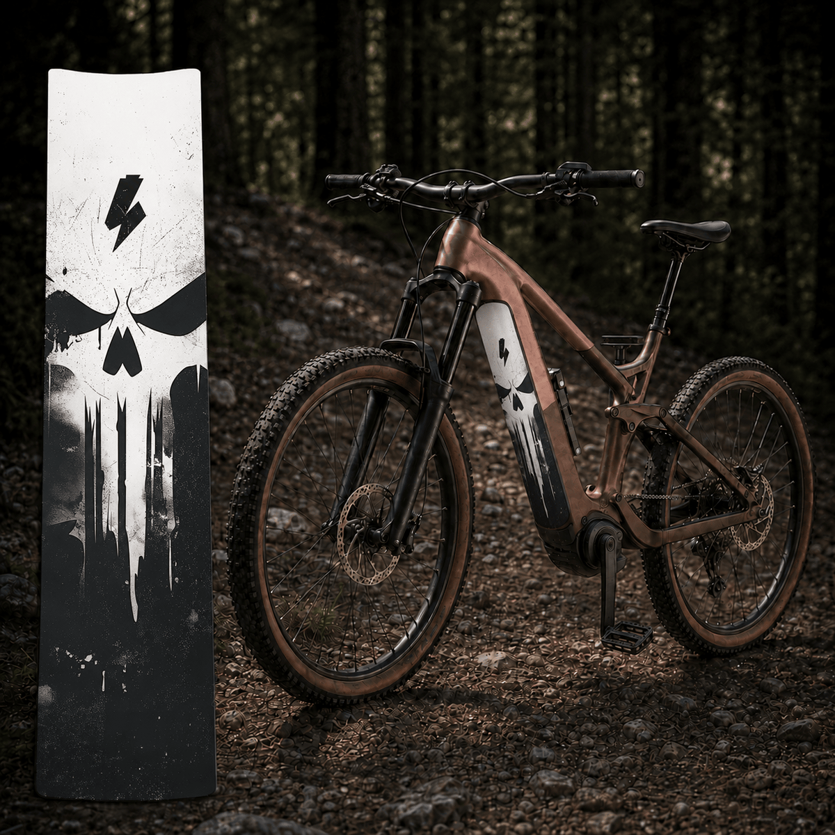 Sons of Battery® - E-MTB Brand & Community Folien & Sticker Skull 2 – E-Bike Akku Sticker & Schutzfolie | Universal, Wunschgröße & CUBE Cut E-Bike-Community