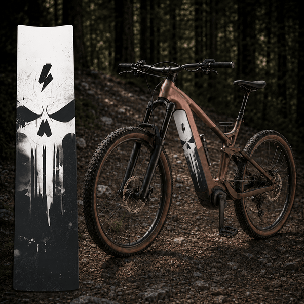 Sons of Battery® - E-MTB Brand & Community Folien & Sticker Skull 2 – E-Bike Akku Sticker & Schutzfolie | Universal, Wunschgröße & CUBE Cut E-Bike-Community