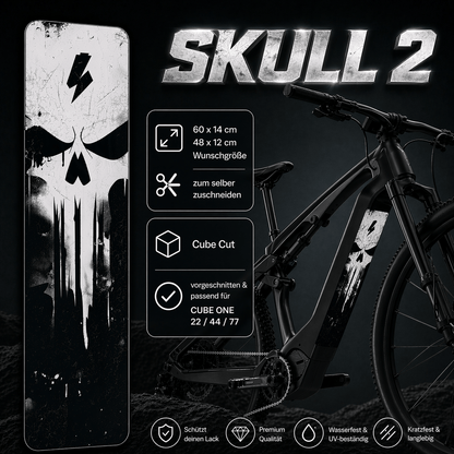 Sons of Battery® - E-MTB Brand & Community Folien & Sticker Skull 2 (Totenkopf Aufkleber) -  Akku Abdeckung Cover Universal / Schutzfolie / für alle E-Bikes E-Bike-Community