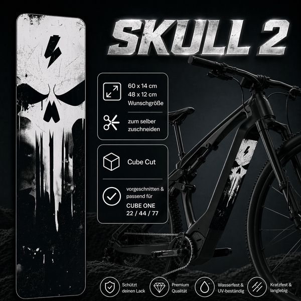 Sons of Battery® - E-MTB Brand & Community Folien & Sticker Skull 2 (Totenkopf Aufkleber) -  Akku Abdeckung Cover Universal / Schutzfolie / für alle E-Bikes E-Bike-Community