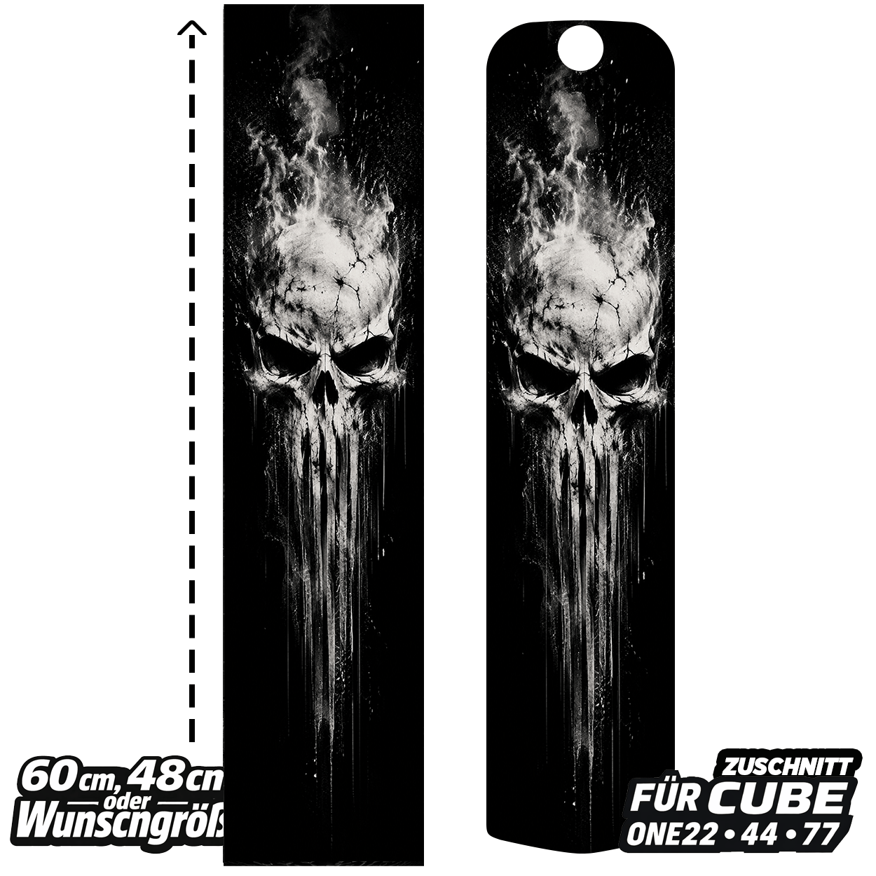 Sons of Battery® - E-MTB Brand & Community Folien & Sticker SKULL / TOTENKOPF  -  Akku Abdeckung Cover Universal / Cube E-Bike-Community