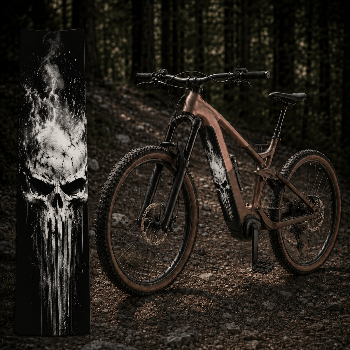 Sons of Battery® - E-MTB Brand & Community Folien & Sticker Skull / Totenkopf – E-Bike Akku Sticker & Schutzfolie | Universal, Wunschgröße & CUBE Cut E-Bike-Community
