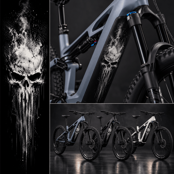 Sons of Battery® - E-MTB Brand & Community Folien & Sticker Skull / Totenkopf – E-Bike Akku Sticker & Schutzfolie | Universal, Wunschgröße & CUBE Cut E-Bike-Community
