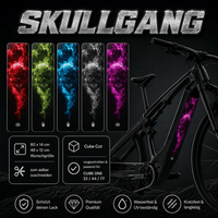 Sons of Battery® - E-MTB Brand & Community Folien & Sticker Skullgang Glow (Totenkopf Aufkleber) -  Akku Sticker Abdeckung Cover Universal / Schutzfolie / für alle E-Bikes E-Bike-Community