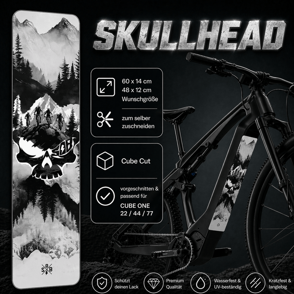 Sons of Battery® - E-MTB Brand & Community Folien & Sticker SKULLHEAD (Totenkopf Aufkleber) -  Akku Abdeckung Cover Universal / Schutzfolie / für alle E-Bikes E-Bike-Community