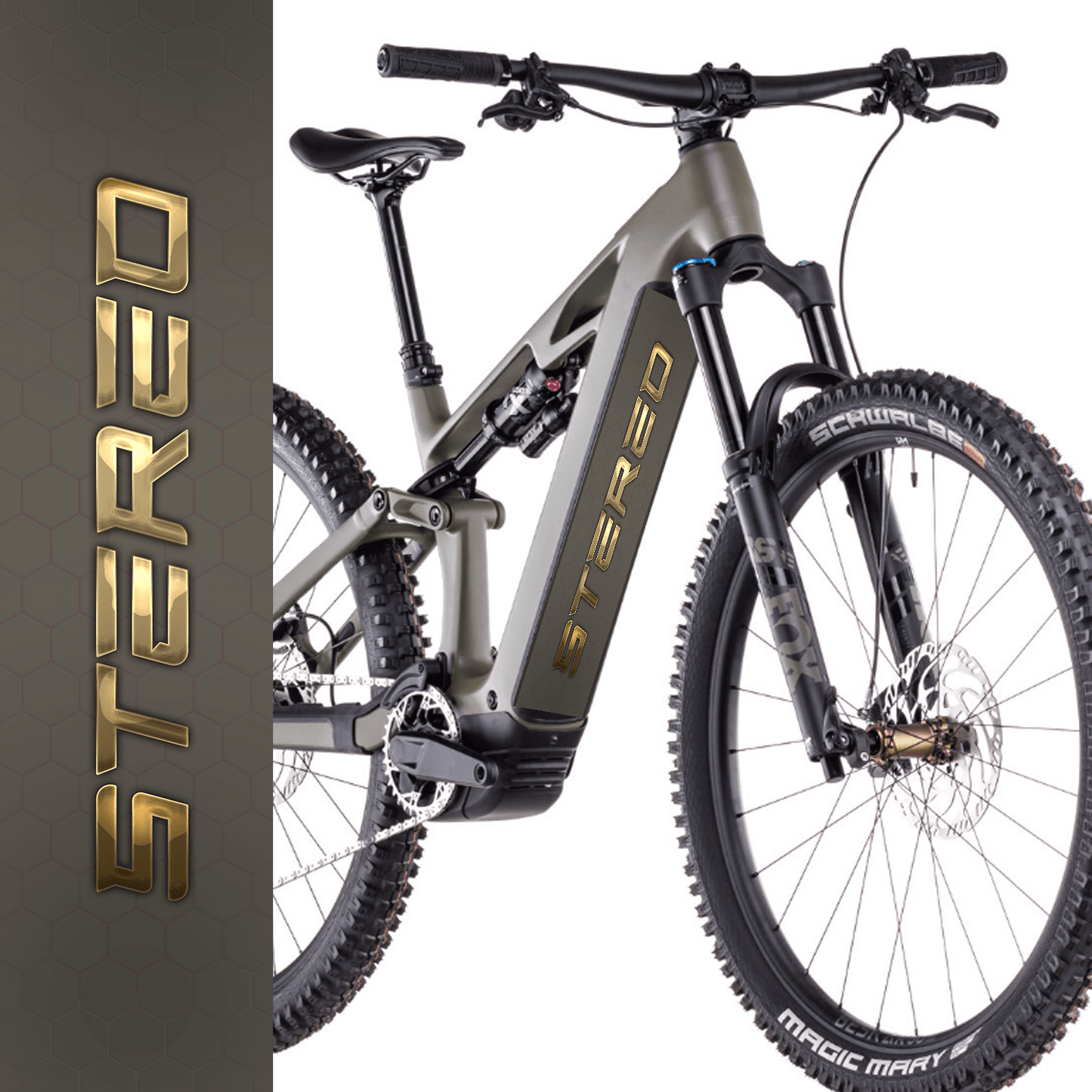 Sons of Battery® - E-MTB Brand & Community Folien & Sticker STEREO HYBRID -  Akku Sticker Abdeckung Cover Universal / Schutzfolie / für alle E-Bikes E-Bike-Community