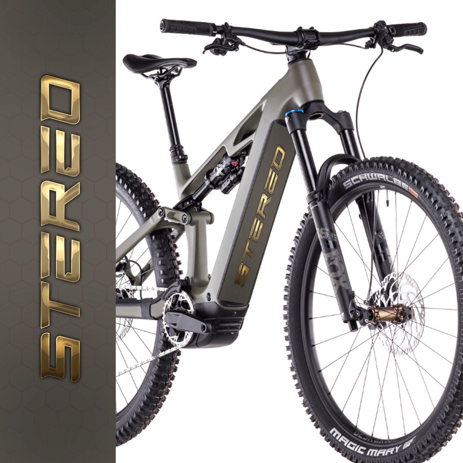 Sons of Battery® - E-MTB Brand & Community Folien & Sticker STEREO HYBRID -  Akku Sticker Abdeckung Cover Universal / Schutzfolie / für alle E-Bikes E-Bike-Community