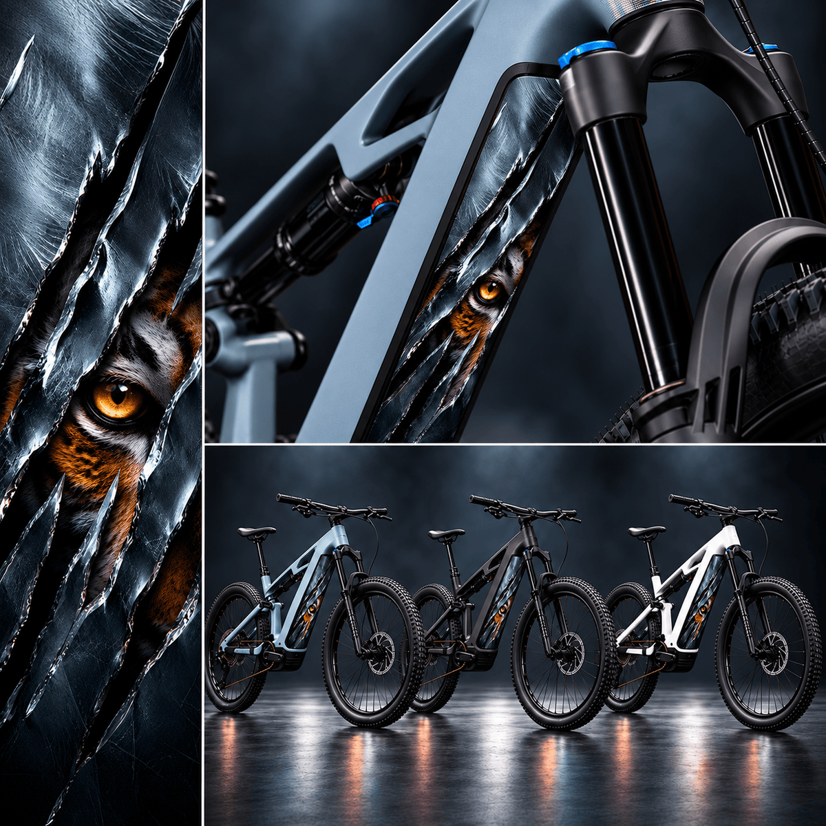 Sons of Battery® - E-MTB Brand & Community Folien & Sticker Tiger Claw – E-Bike Akku Sticker & Schutzfolie | Universal, Wunschgröße & CUBE Cut E-Bike-Community