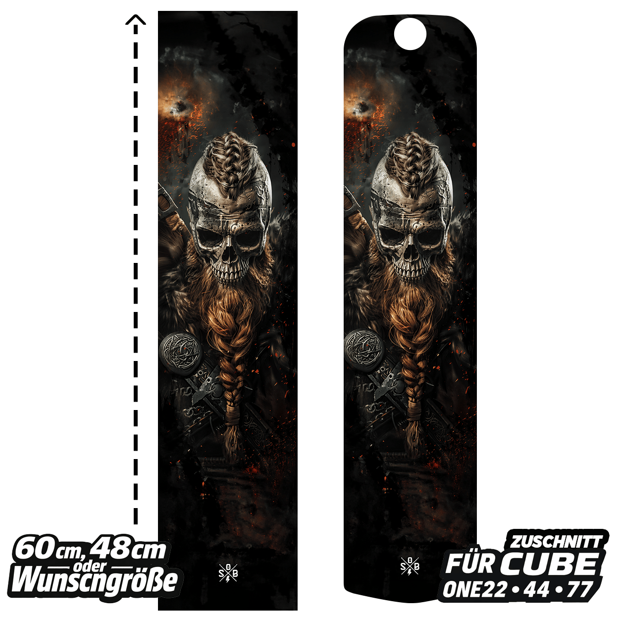 Sons of Battery® - E-MTB Brand & Community Folien & Sticker Tot / Wunschgröße Viking (Dead or alive)-  Akku Abdeckung Cover Universal / Schutzfolie / für alle E-Bikes E-Bike-Community