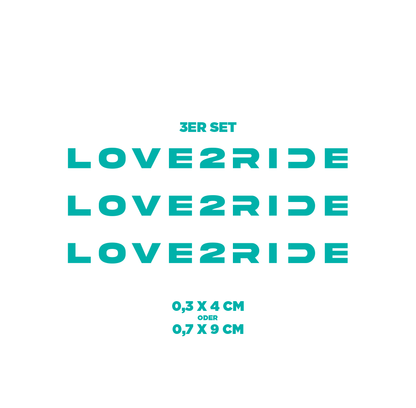 Sons of Battery® - E-MTB Brand & Community Folien & Sticker Türkis / LOVE 2 RIDE / 3 mm Love 2 Ride / Ride or Die - 3 mm / 6 mm- Schrift E-Bike-Community
