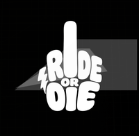 Sons of Battery® - E-MTB Brand & Community Folien & Sticker Weiß / 5 x 4 cm RIDE OR DIE (STINKY FINGER) - Kreativer Vinyl-Aufkleber E-Bike-Community