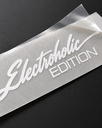 Sons of Battery® - E-MTB Brand & Community Folien & Sticker Weiß Electroholic Edition – Folienplot fürs E-Auto E-Bike-Community