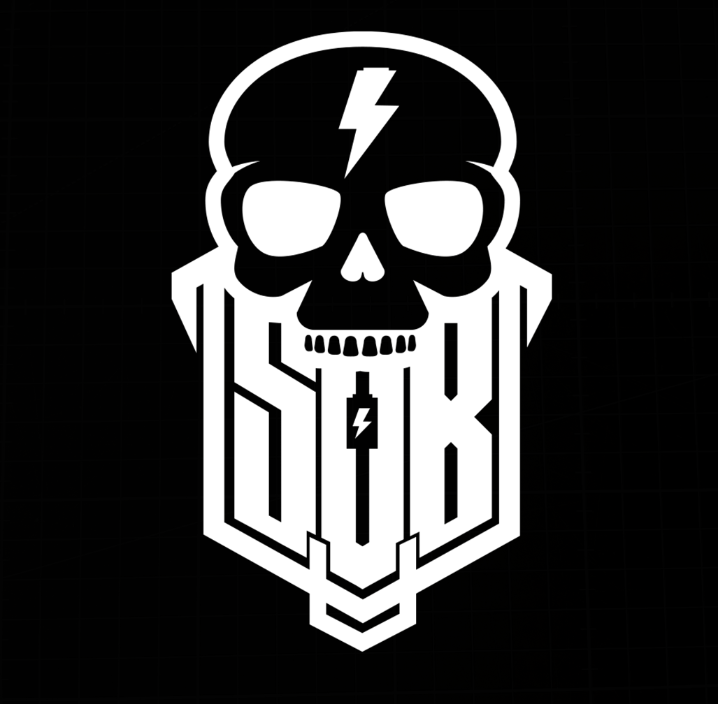 Sons of Battery® - E-MTB Brand & Community Folien & Sticker Weiß (Matt) / 11 x 7 cm Skullgang - SoB - Folienaufkleber E-Bike-Community