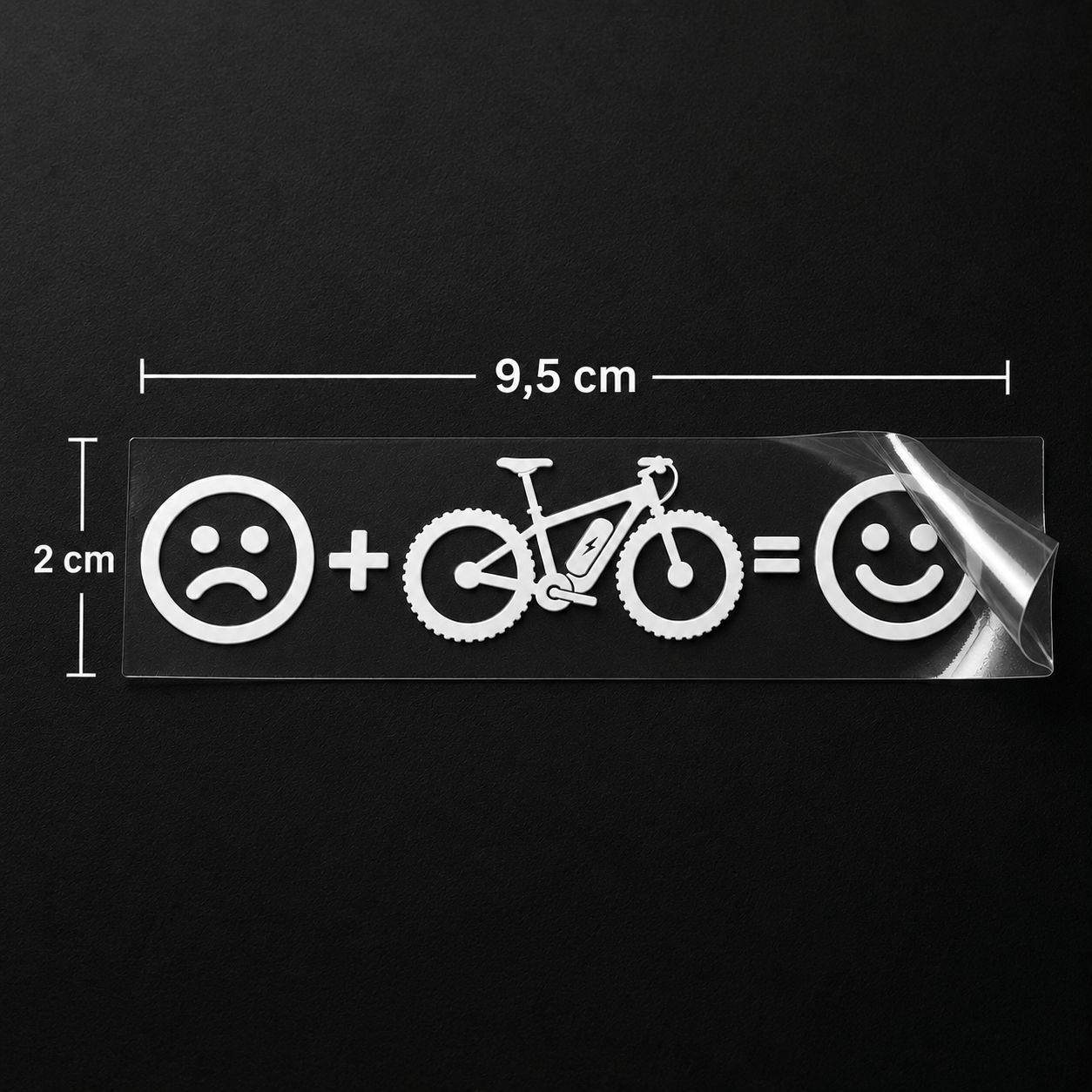 Sons of Battery - E-MTB Brand & Community Folien & Sticker Weiß Sad + Bike = Happy – UV-Aufkleber für E-Bike & Mountainbike E-Bike-Community