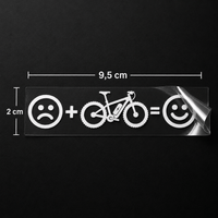 Sons of Battery - E-MTB Brand & Community Folien & Sticker Weiß Sad + Bike = Happy – UV-Aufkleber für E-Bike & Mountainbike E-Bike-Community