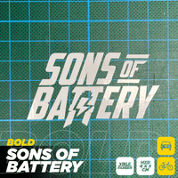 Sons of Battery® - E-MTB Brand & Community Folien & Sticker Weiß Sons of Battery - BOLD Folie E-Bike-Community