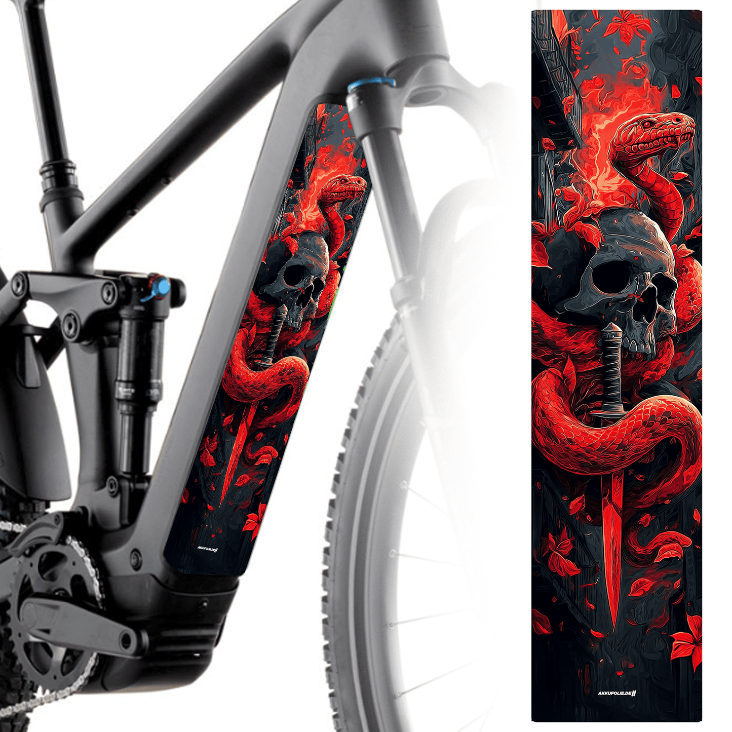 Sons of Battery® - E-MTB Brand & Community Folien & Sticker Wunschgröße / Rot Snake -  Akku Abdeckung Cover  Universal E-Bike-Community
