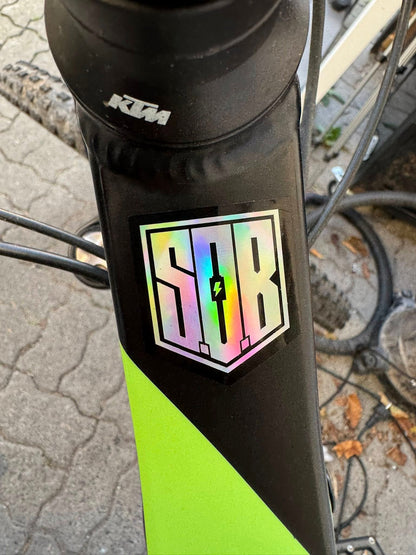 Sons of Battery® - E-MTB Brand & Community Folien und Sticker Holografische / Oilslick Effekt Sticker  - SoB - E-Bike-Community
