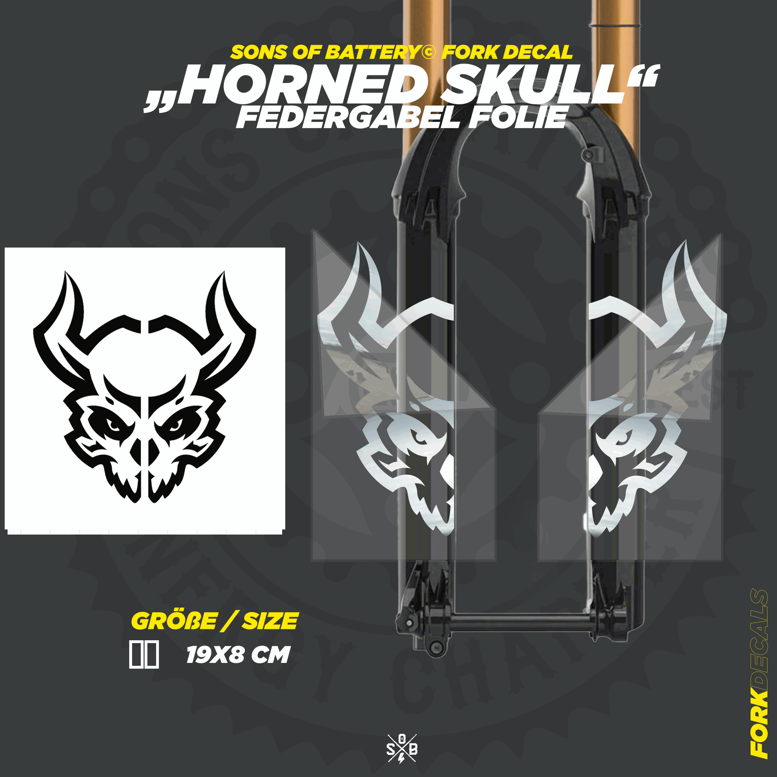 fahrradhelm skull Horned Skull (Totenkopf Aufkleber) - Federgabel Vinyl Aufkleber – Sons of Battery®