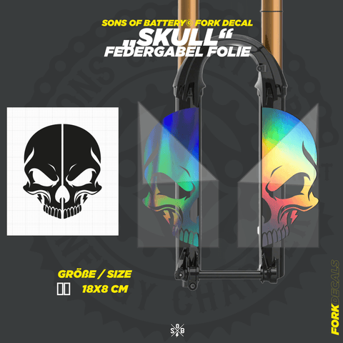 SKULL - suspension fork vinyl decal